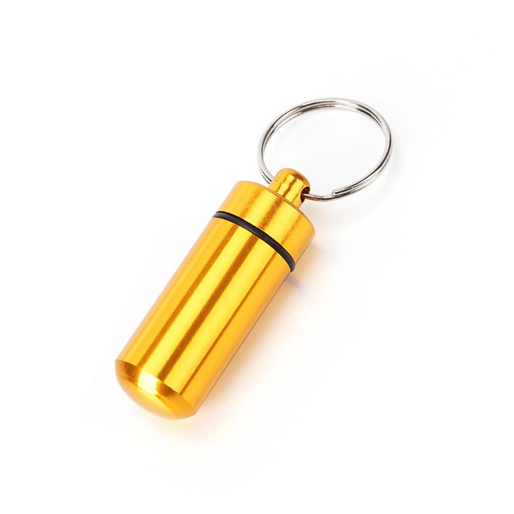 Travel Pill Box Case Bottle Tubes Portable WaterProof Mini Aluminum Keychain Tablet Storage Box Bottle Case Holder
