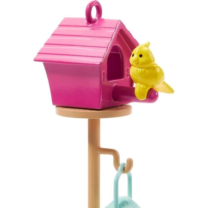 Barbie mobilier - hjv33 - ensemble décoration de maison de poupée barbie - terrasse de jardin, feu de camp, mangeoire à oiseaux et n