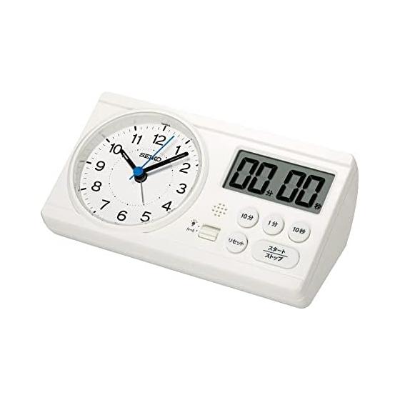 Seiko Clock Alarm Clock Table Clock Educational Hundred Square Calculation Hideo Kageyama Model Study Time White 60 x 160 x 88mm BC418W