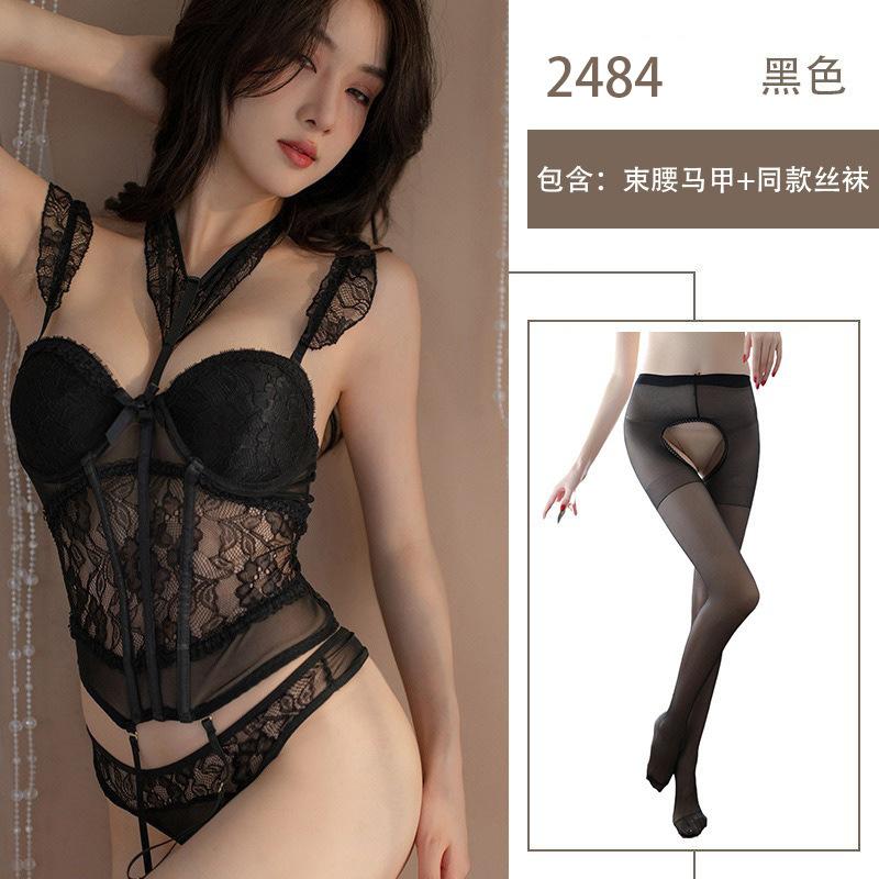 Sexy lingerie sexy hot steel tray gathering fun fishbone waist lace sex uniform pure desire