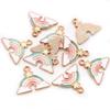 8pcs/lot Sunflower Rainbow Enamel Metal Charms Pendant for DIY Necklace Bracelet Jewelry Making Findings Supplies