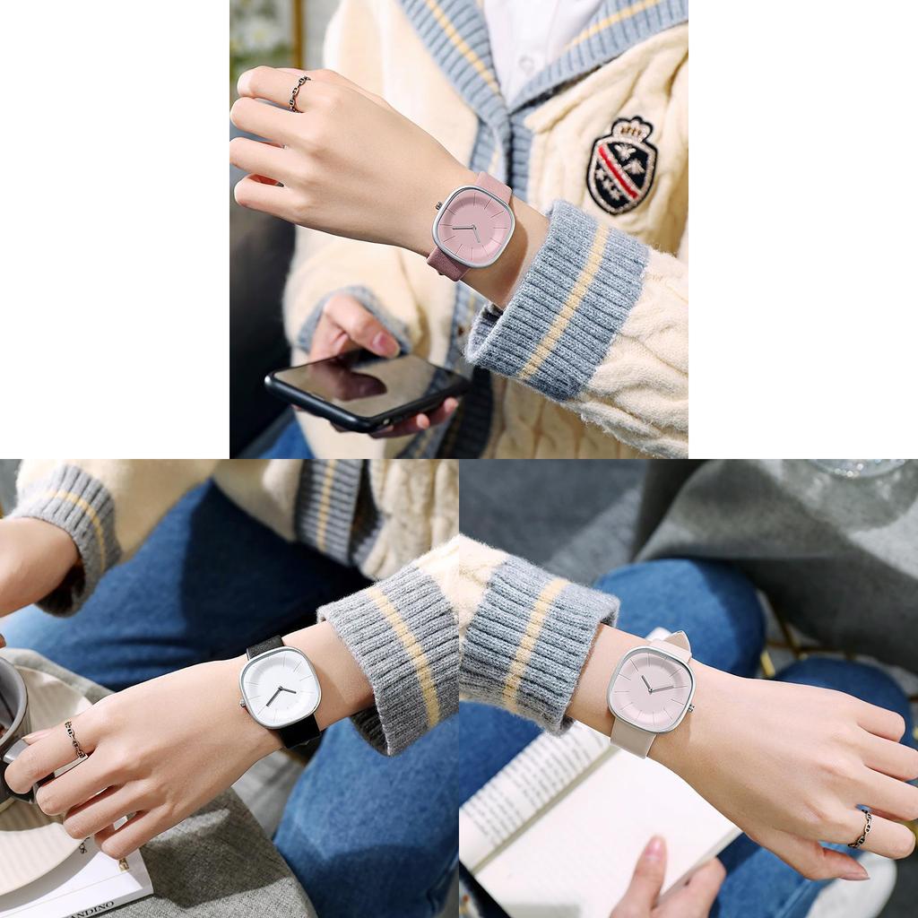Minimalist Ladies Watch Quartz Movement With Leather Strap For Casual Wear