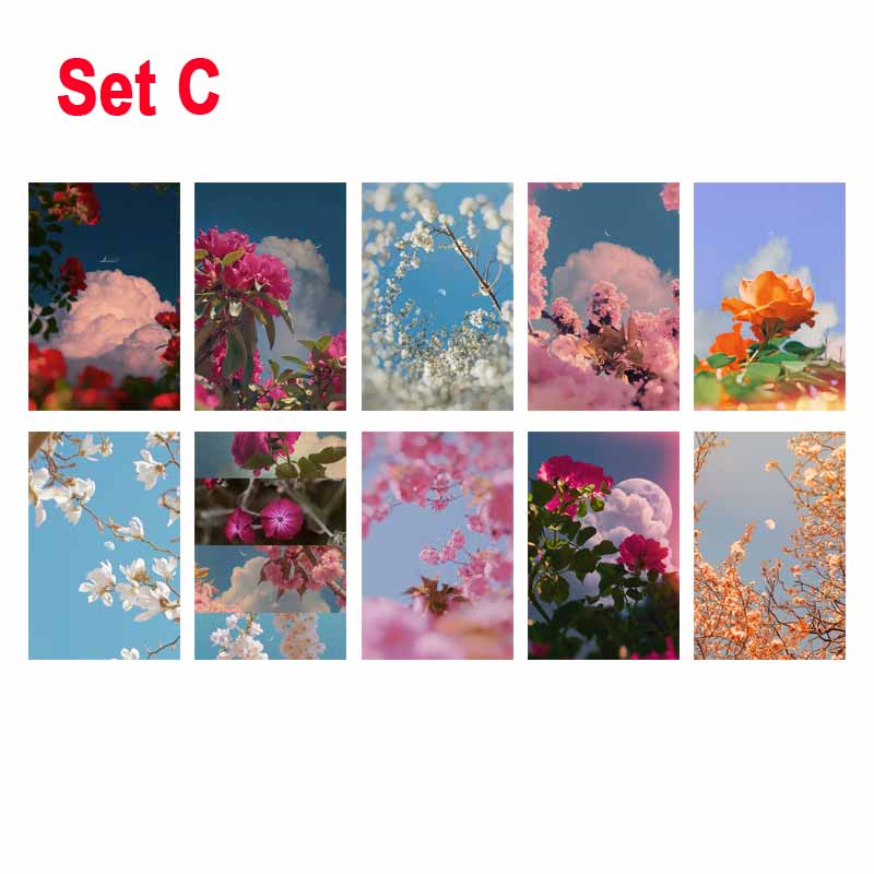 10/30PCS Colorful Flower Moon Wall Collage Kit Interior Paintings Room Study Decoration Mural DIY Decorative Posters Aesthetic