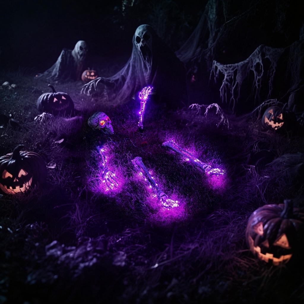 More Realistic Skeleton Halloween Decoration Lights Outdoor, Adjust Brightness, Timer, 8 Light Modes, Halloween Horror/Scary Decoration For Garden