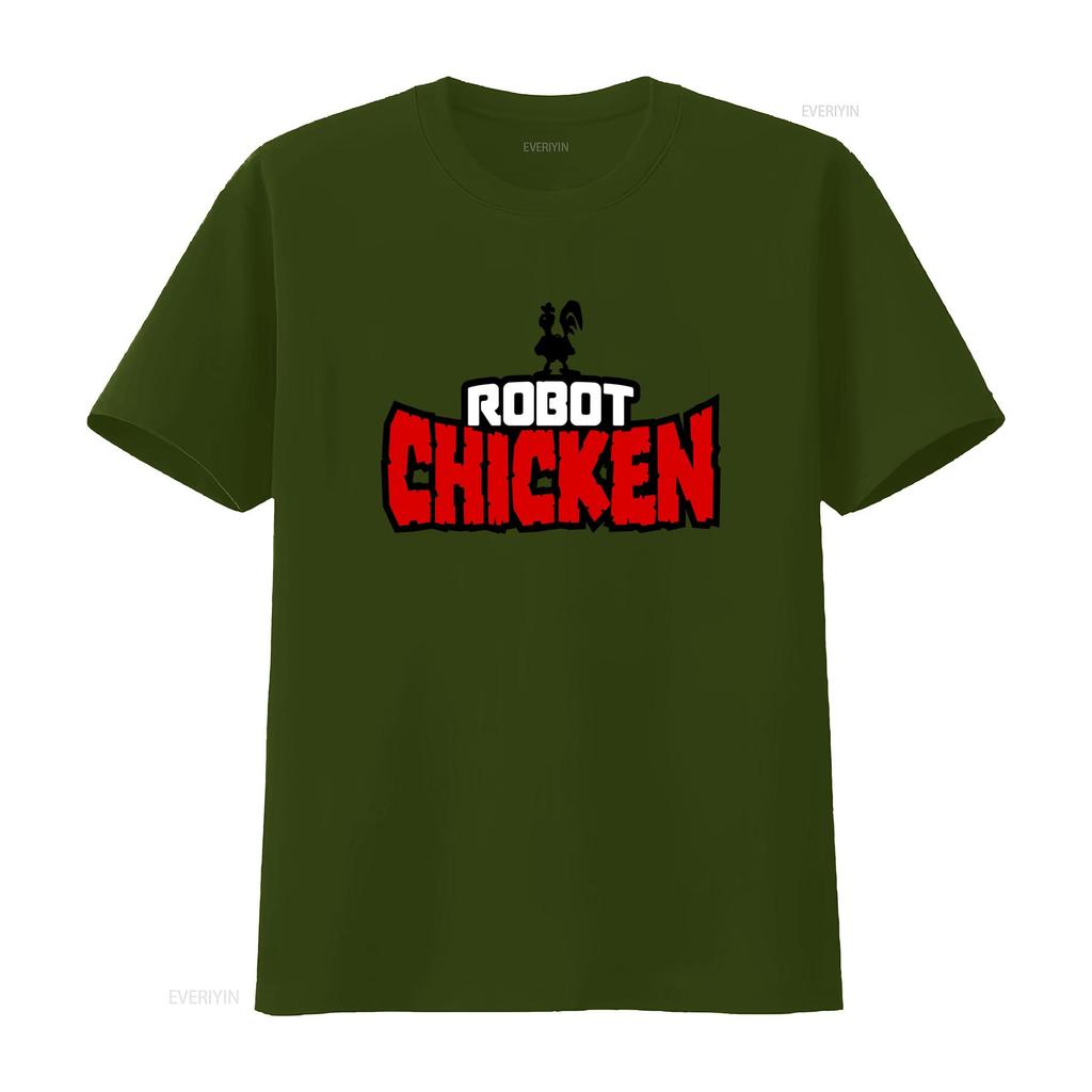 ROBOT CHICKEN Koszulka z serialu TV Unikalny i Stylowy Design dla Fanów vintage Sprana męska Wygodna Lekko Rozciągliwa moda