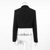 Blazer Outerwear da Donna Nero Corto con Collo Alto a Manica Lunga per il Pendolarismo