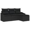 VidaXL Ensemble de Canapés de Jardin 4 Pièces avec Coussins Rattan Poly Noir 3355342