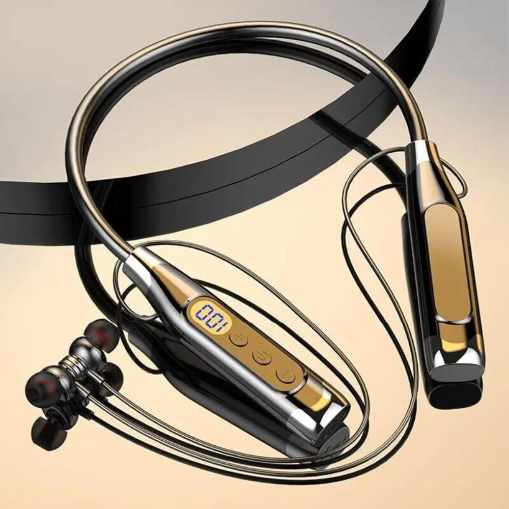 Neck-mounted Neckband Headphones LED Digital Display Sports Headsets  Sports