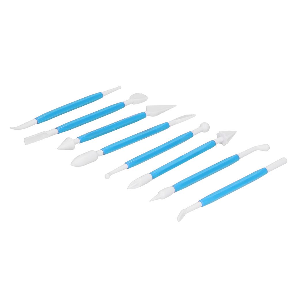 8Pcs DIY Fondant Tool Cake Pastry Carving Cutter Chocolate Decorating Mold Set for BakeryBlue