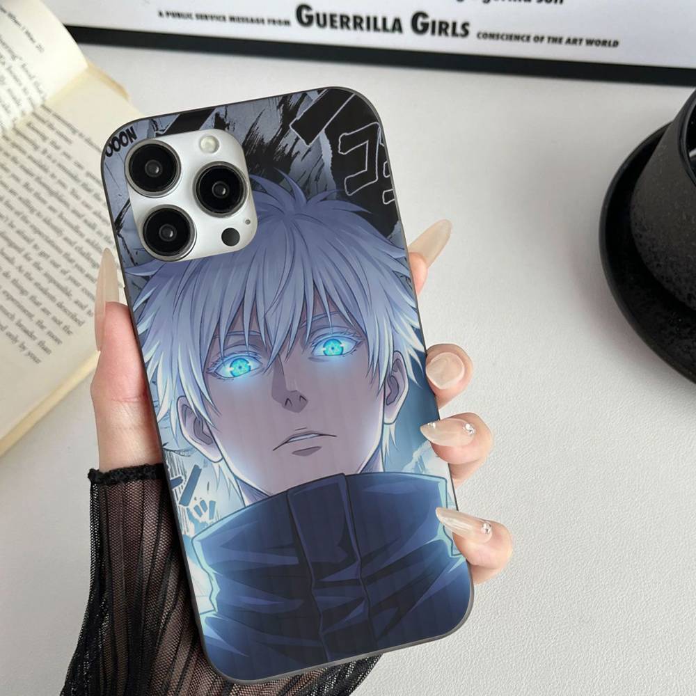 Übernatürliches Anime Jujutsu Kaisen Für Telefon 17 16 15 14 13 12 11 Pro Max Plus Pro Air Handyhülle Wellenförmige Streifen Rückseite