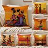 Abstract  African Living Cushion Cover Silky Short Plush DoubleSided Printed Pillow Case for Sofa All Seasons Home Decor Gift