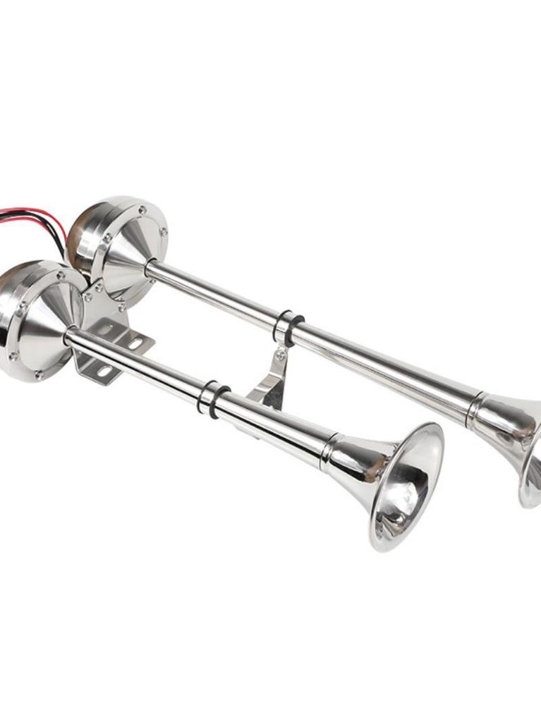 Haihong Yacht Marine Electric Horn: Stainless Steel Single/Double Trumpet for Speedboat, Ship, or Yacht