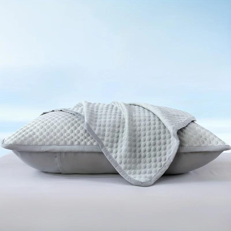 1-5PCS Summer Home Ice Silk Pillowcases  Solid Color Ice Bean Breathable Pillowcase for Machine Washable Bedding (No Pillow)