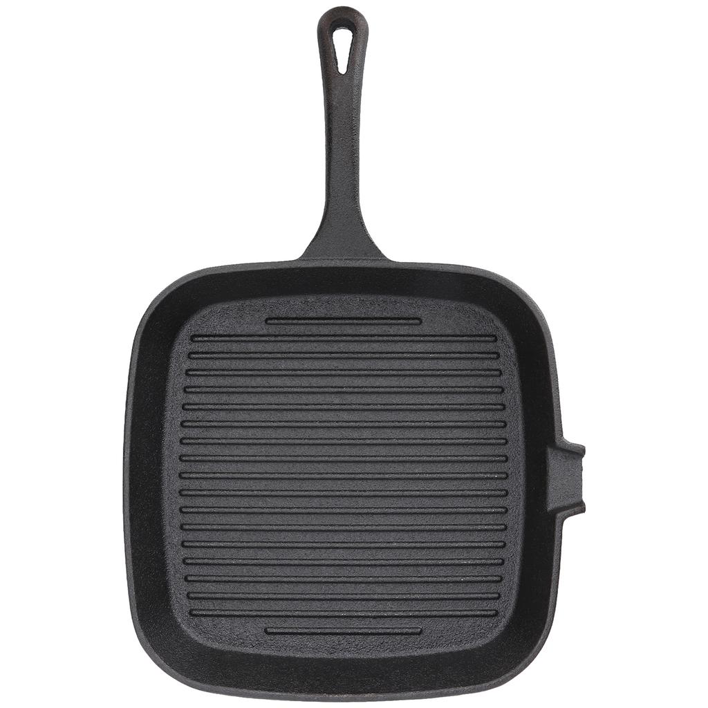 Grill Pan Nonstick Design Heat Resistant Handle Fast Heat Conduction Iron Stripe Frying Steak Skillet for Home Kitchen