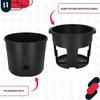 Pot for growing potatoes on the balcony, black, 29.5 cm, set of 3