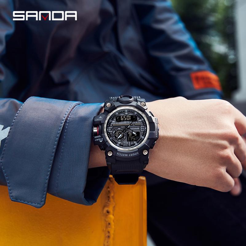 SANDA Brand G- Style Military Watch Men Digital Shock Sports Watches For Man Waterproof Electronic Wristwatch Mens Relogios