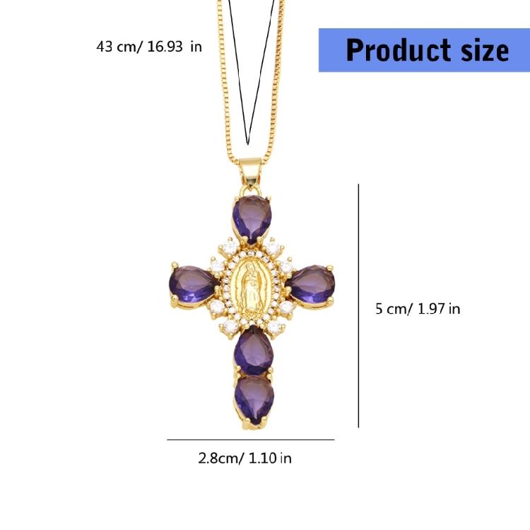 Funkelndes Jungfrau-Kreuz Halskette Verstellbare Jungfrau-Kreuz Halskette Schmuck Personalisierte Halskette Ornament