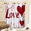 Valentine's Day-2Pcs Love print curtains,suitable for bedroom,living room kitchen decoration,home decoration,window decoration