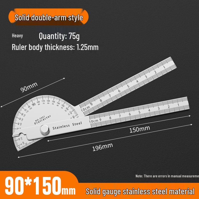 Multifunctional High-Precision Protractor: Angle, Square, Triangle, and Angle Gauge for Woodworking and Industrial Measurement.