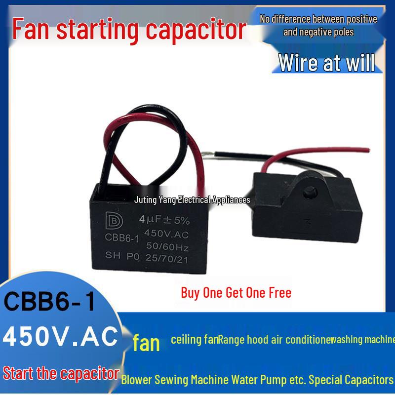 Condensatore di avviamento per ventilatore da soffitto CBB61 1,2-5UF 450V per ventilatori e cappe aspiranti