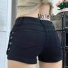 Spicy Girl Schwarze Nieten Y2K Denim Low-Waist Super Shorts
