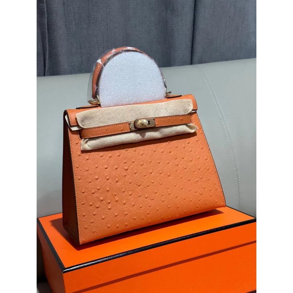 2026 Neue Leder-Damenhandtasche erste Schicht Straußenmuster Rindsleder erste und zweite Generation tragbar Einzel schulter schräg über tragbar Damenhandtasche