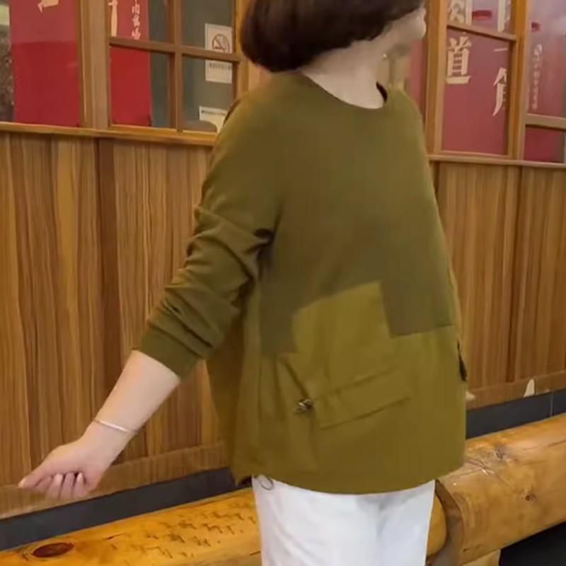 2024 Trendy Long-Sleeved Blouse for Middle-Aged Women - Spring & Autumn Style