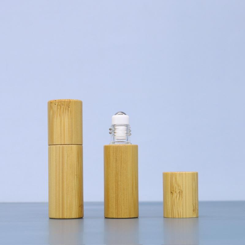 1/2/3/5/10ML Bamboo Wood Bottle Perfume Empty Oil Bottle Stainless Roll On Ball Perfume Aromatherapy Bottle Oil Roller Bottle