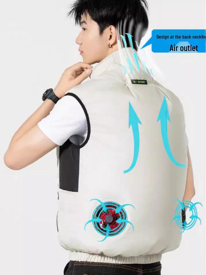 New Sleeveless Air-Conditioned Cooling Clothes with Fan for Summer Outdoor Heatstroke Prevention