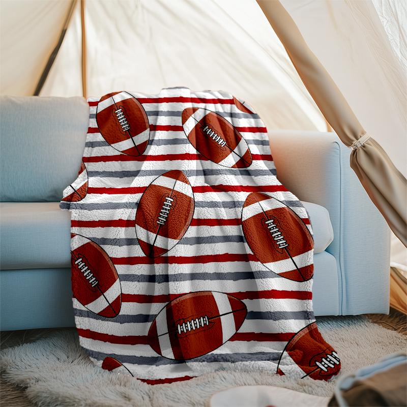 American football Theme Printed Blanket - Perfect for Couch, Bed, Travel & Outdoor Use | Machine Washable, Cozy & Durable.