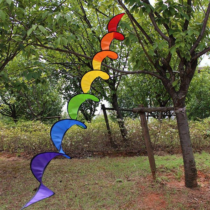 4X Spiral Wind Spinner For Yard Garden Camping, Colorful Hanging Spiral Spinner Decoration For Outdoor CampingRainbow