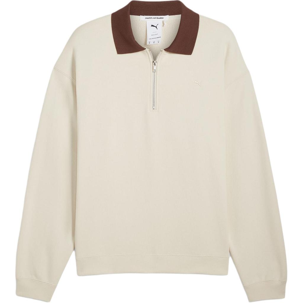 Puma Mmq Quarter Zip Comfortable Fashion Loose Polo Sweatshirt Men sweatshirt High-Mountain-Snow 626718-87