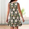 Girl Summer Dress Sleeveless Printed Color Casual Dress