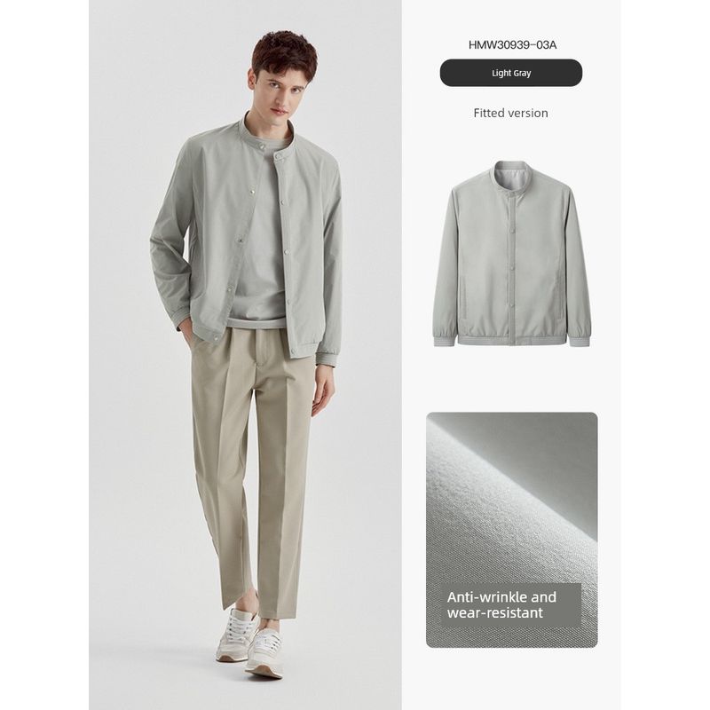 Thousand Paper Cranes Men's Stand Collar Jacket 2025 Spring and Autumn New Business Casual Coat Men's Light Mature Top Men's Clothing