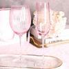 Nordic Pink Lead-Free Crystal Wine Glasses Large Capacity Vertical Stripes Goblet Champagne Cup for Household Barware Set