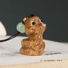Cute Zodiac Snake Dolls Auspicious Green Sandalwood Ornament New Year Carved Pendant  Couple