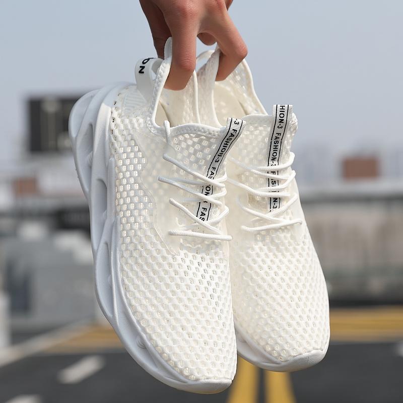 Fashion Men's Mesh Casual Running Sneakers Summer Outdoor Lightweight Lace Up Fashion Hiking Jogging Shoes Sneakers for Men Zapatillas
