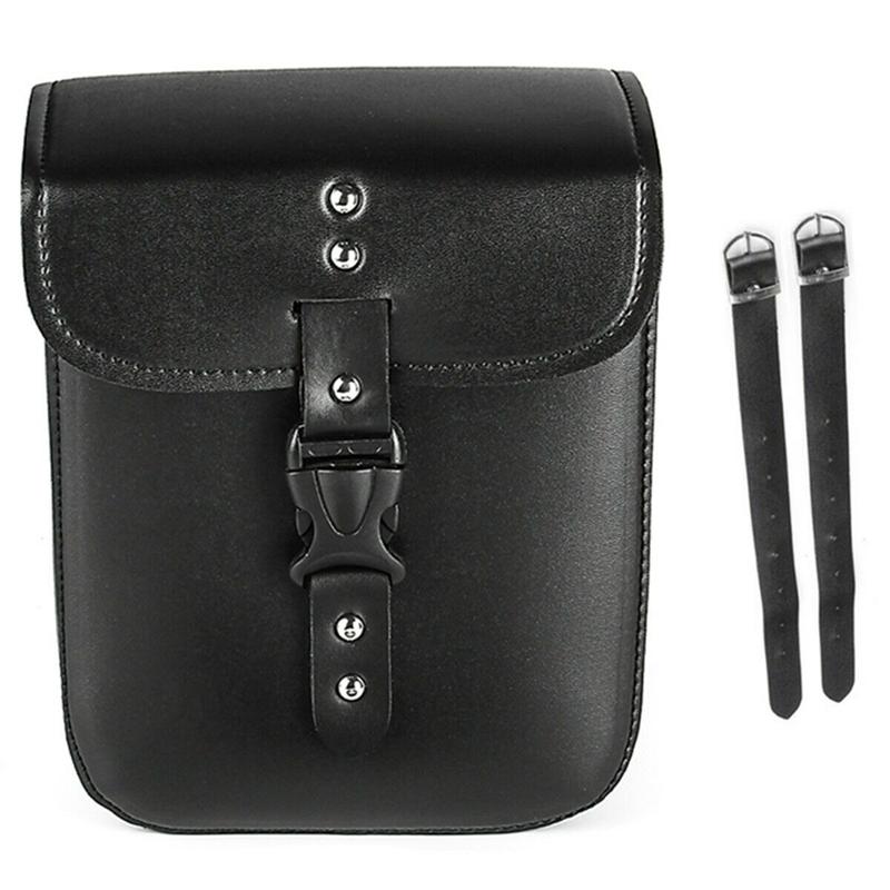 

Retro Fashion Motorcycle Saddle Bags Pouch Storage Case Side Luggage Tank Suitcase Waterproof PU Leather Motorbike Accessories чёрный