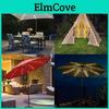 Solar Umbrella Light String With Usb Rechargeable And Power Display For Garden Events