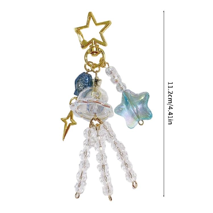 Colorful Jellyfish Fish Star Wind Chimes Keyring Phone Charm Camera Accessories Trendy Backpack Accessory for Women