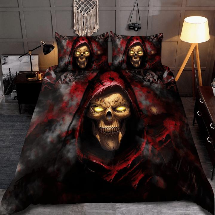 3D Skull Printed Doona Duvet Cover Bedding Set Single Double Gift