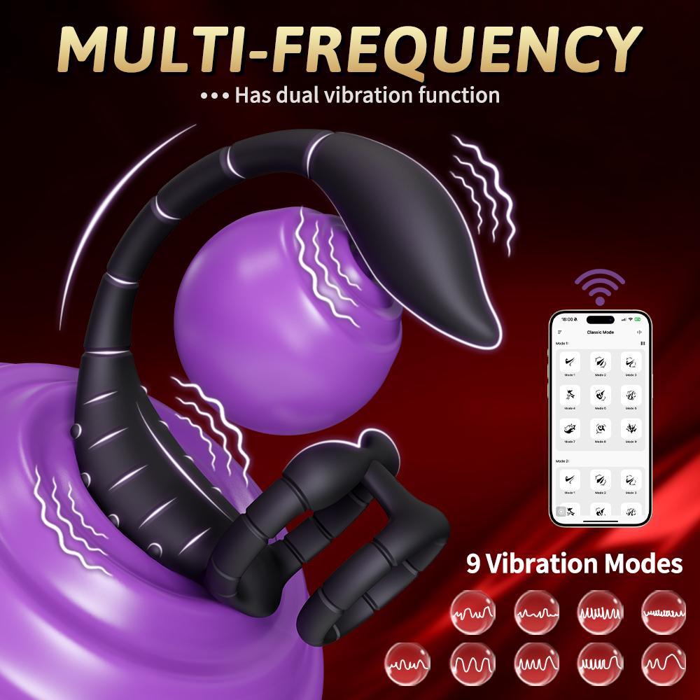 APP-Steuerung Vibrierender Butt Plug Penisring für Männer Prostata Damm Massager für Gay Anal Vibrator Penisring Tragbares Erwachsenenspielzeug Verzögerte Ejakulation