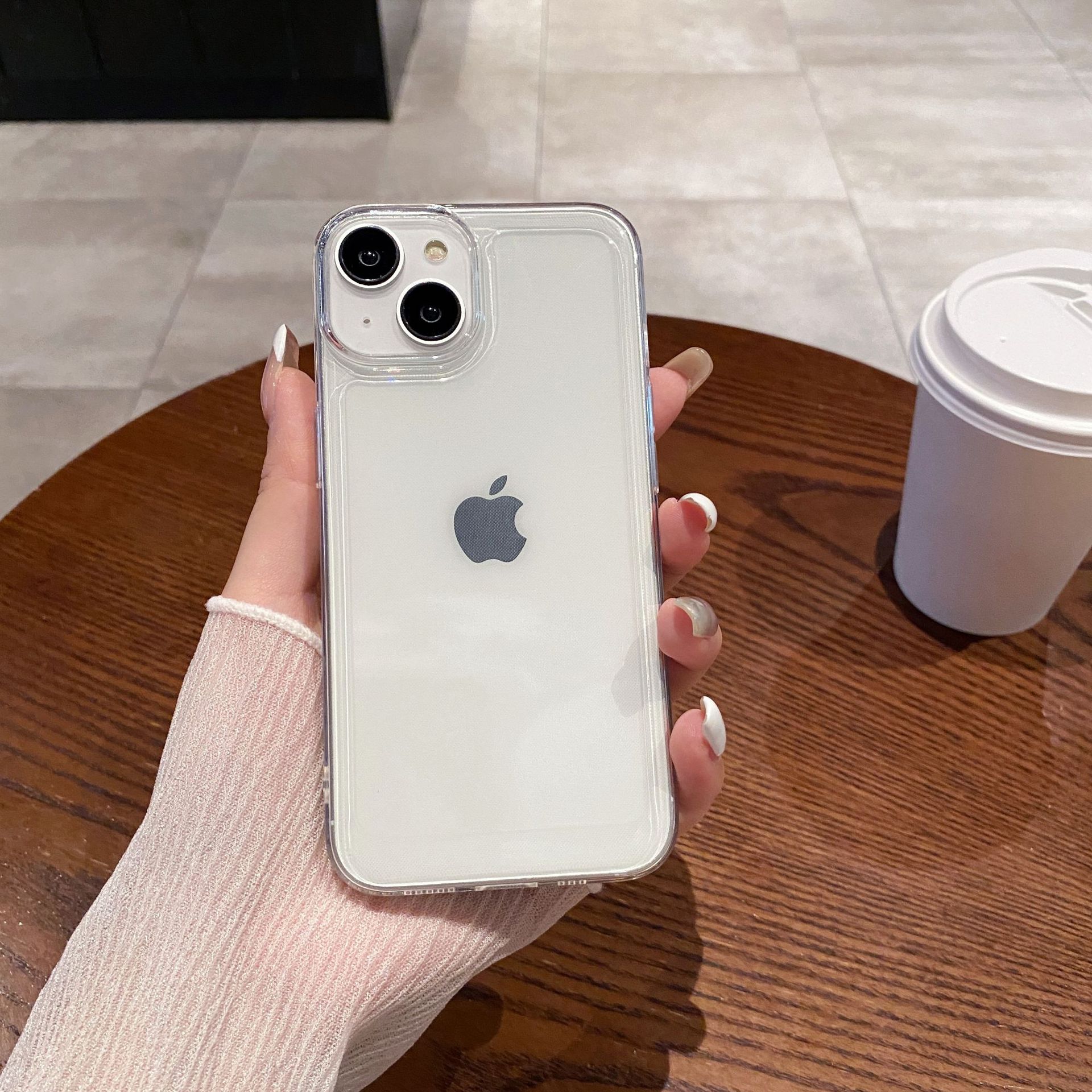 

Прозрачный чехол-ракушка с большим отверстием, подходит для чехла для мобильного телефона IPhone16PRO, Apple XSMAX, простой противоударный мягкий защитный чехол Apple 16PROMAX