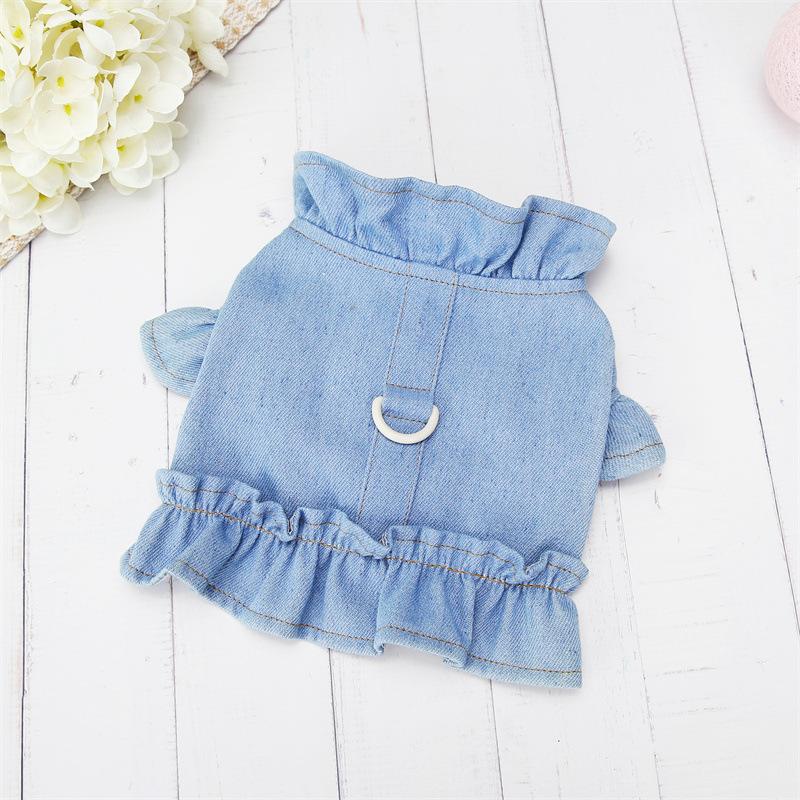 

Симпатичная тонкая джинсовая одежда для маленьких и средних домашних животных, одежда для кошек и собак на груди и спине весной и летом XXL