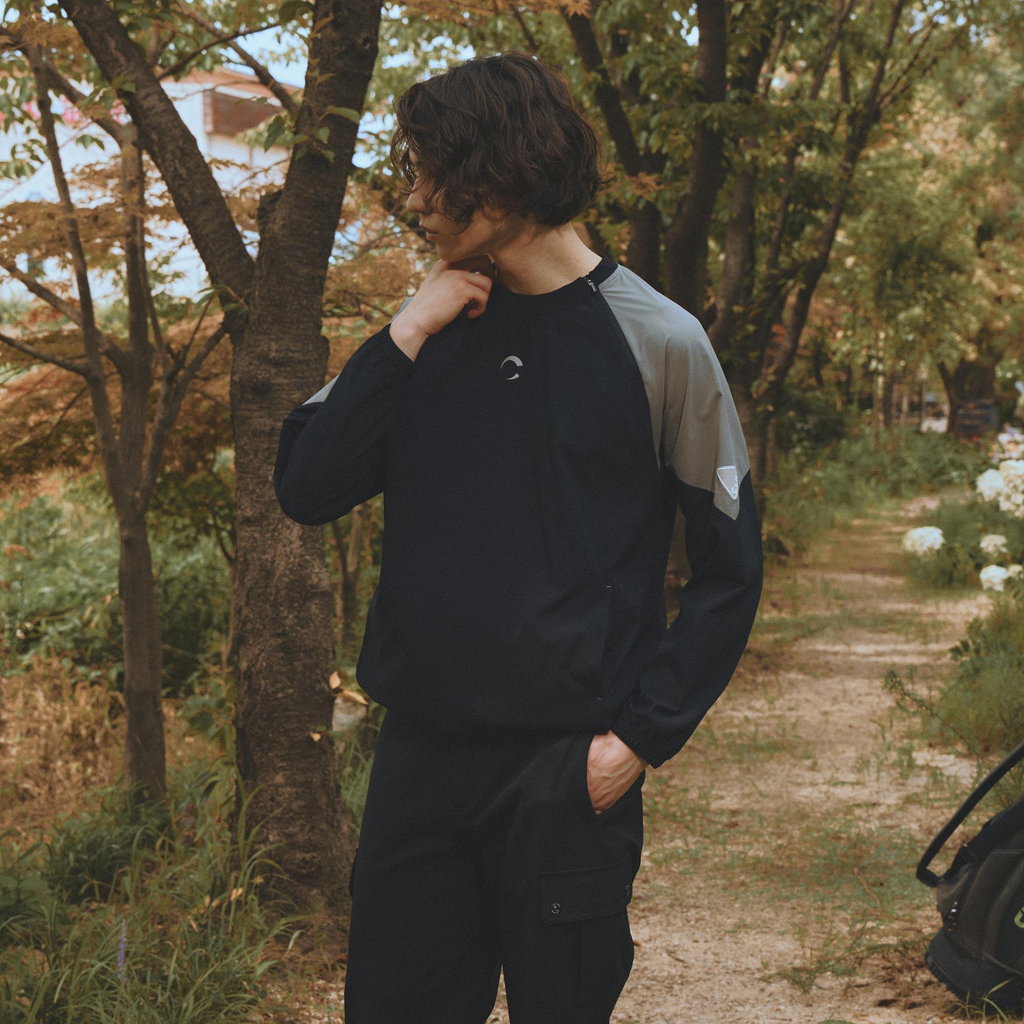 Challenger Men S Color-Blocked Round Windbreaker Black Bk (Black)/Xl