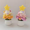 Handmade Crocheted Christmas Tree Wool Pot Shopping Mall Night Market Desktop Decoration
