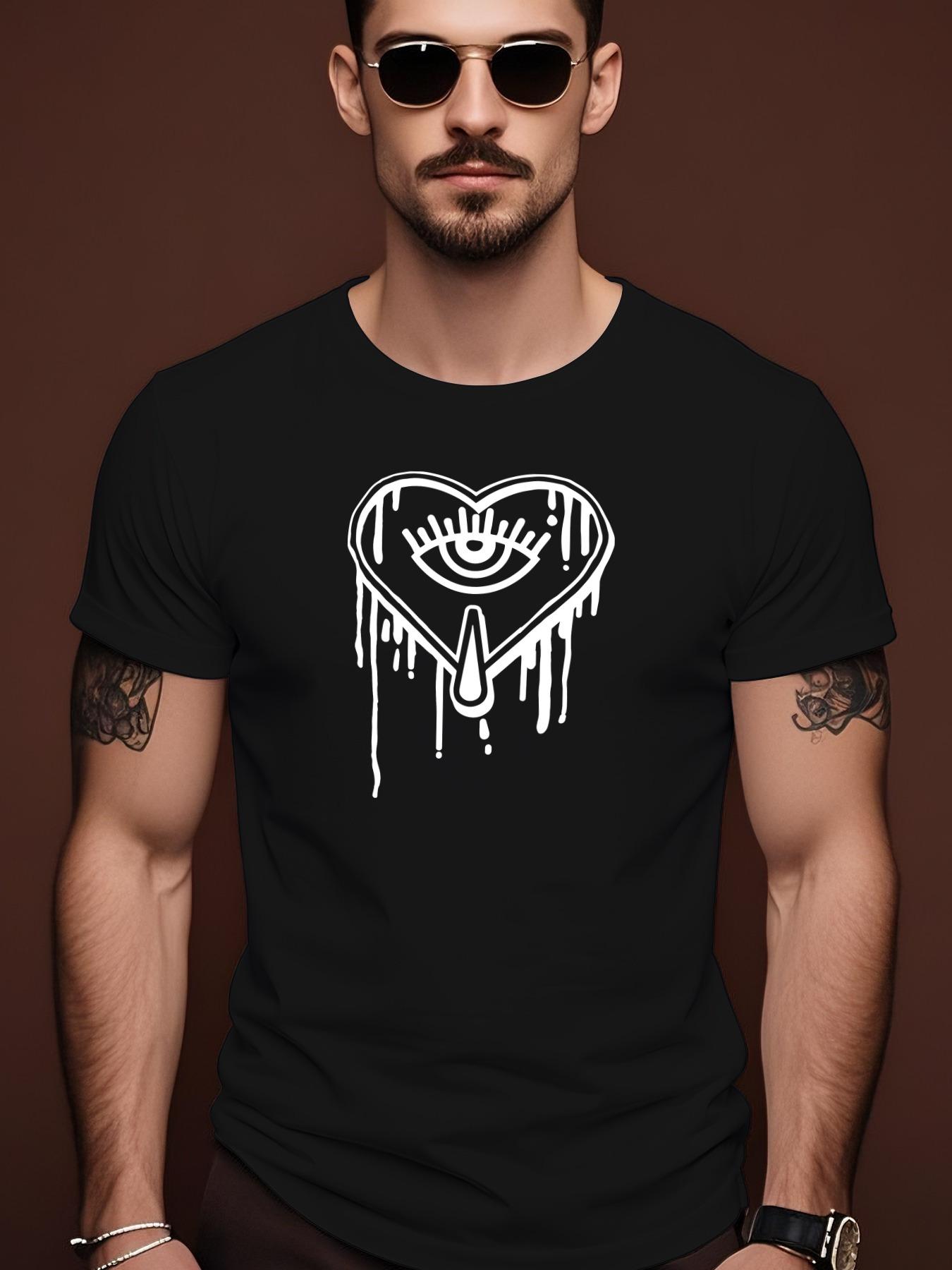 Graphic Tshirt - Heart Eye Design Streetwear Summer Tee S