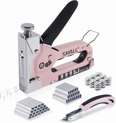 SHALL Staple Hand Ergonomic 3000 Replacement Includes Staple for and Interior Pink 3-in-1 Gun, Stacker, Heavy-Duty, Design, Staples, Remover,