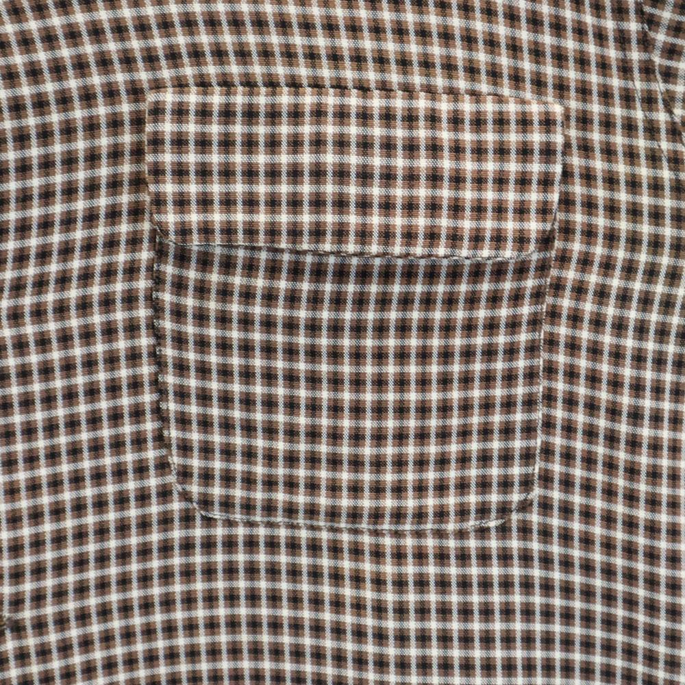 Berkshire 50s 60s Open collar Vintage box silhouette Check Pattern Long sleeve Open collar shirt Men's Used