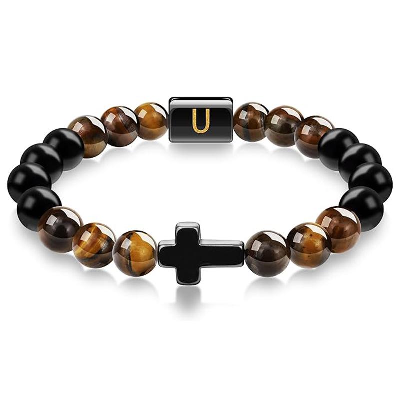 JYL TS Bracelet Men's  Beads Evokes Vintage Style & Strength